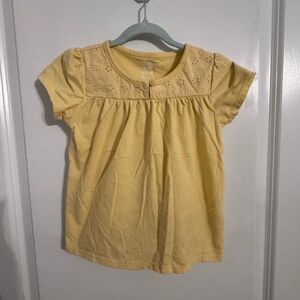 Carter's Yellow Short Sleeve Tee with Floral Embroidery